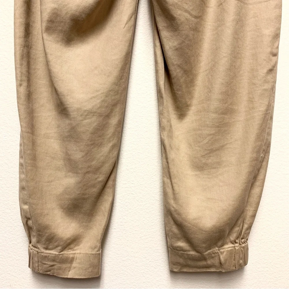 Aritzia Babaton Linen Blend Dexter Jogger Pants‎ XXS Cropped Ankle Pull On Beige